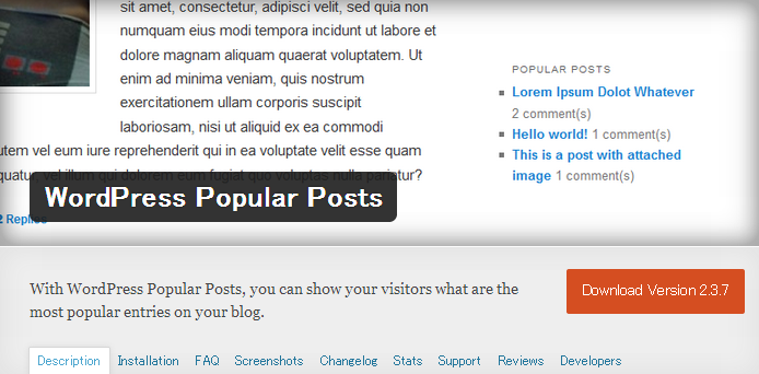 WordPress,WordPress Popular Posts